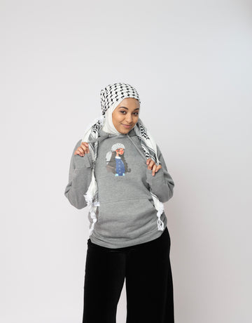 Unisex Hoodie - Ireland Map with Keffiyeh Illustration - Designed by Palestinian Artist