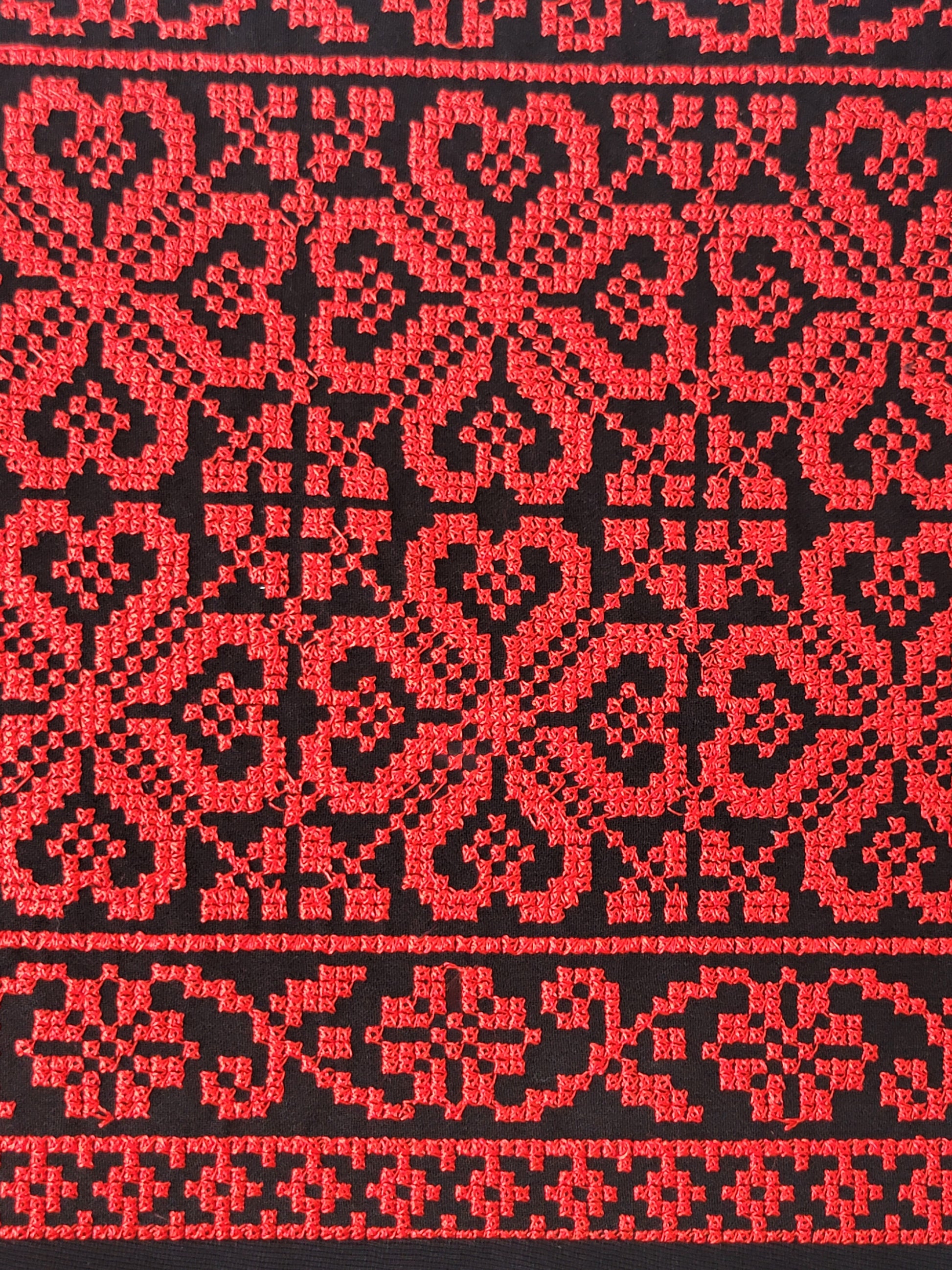 red and black embroidery shawl rajaeen