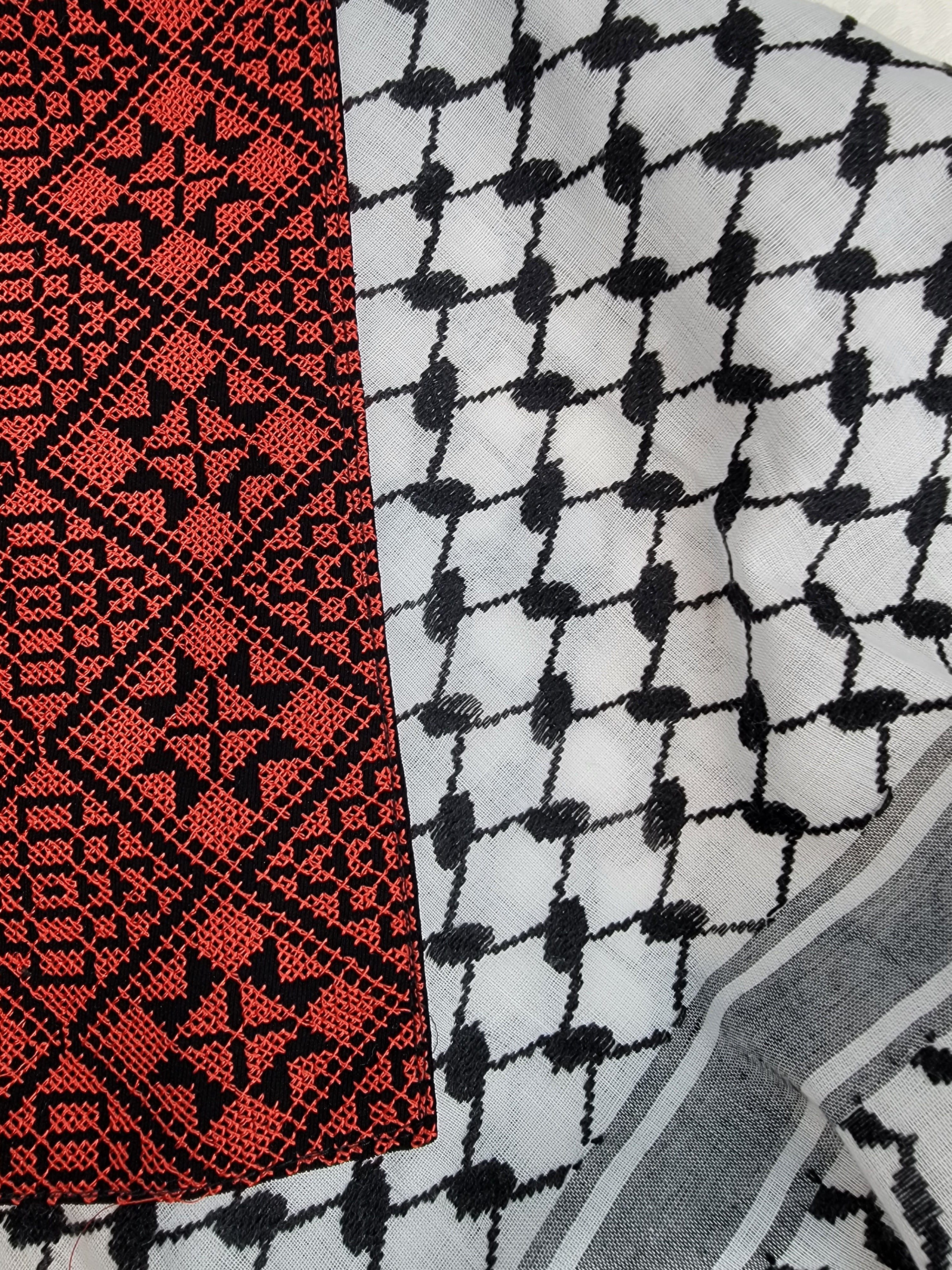 keffiyeh shawl red rajaeen