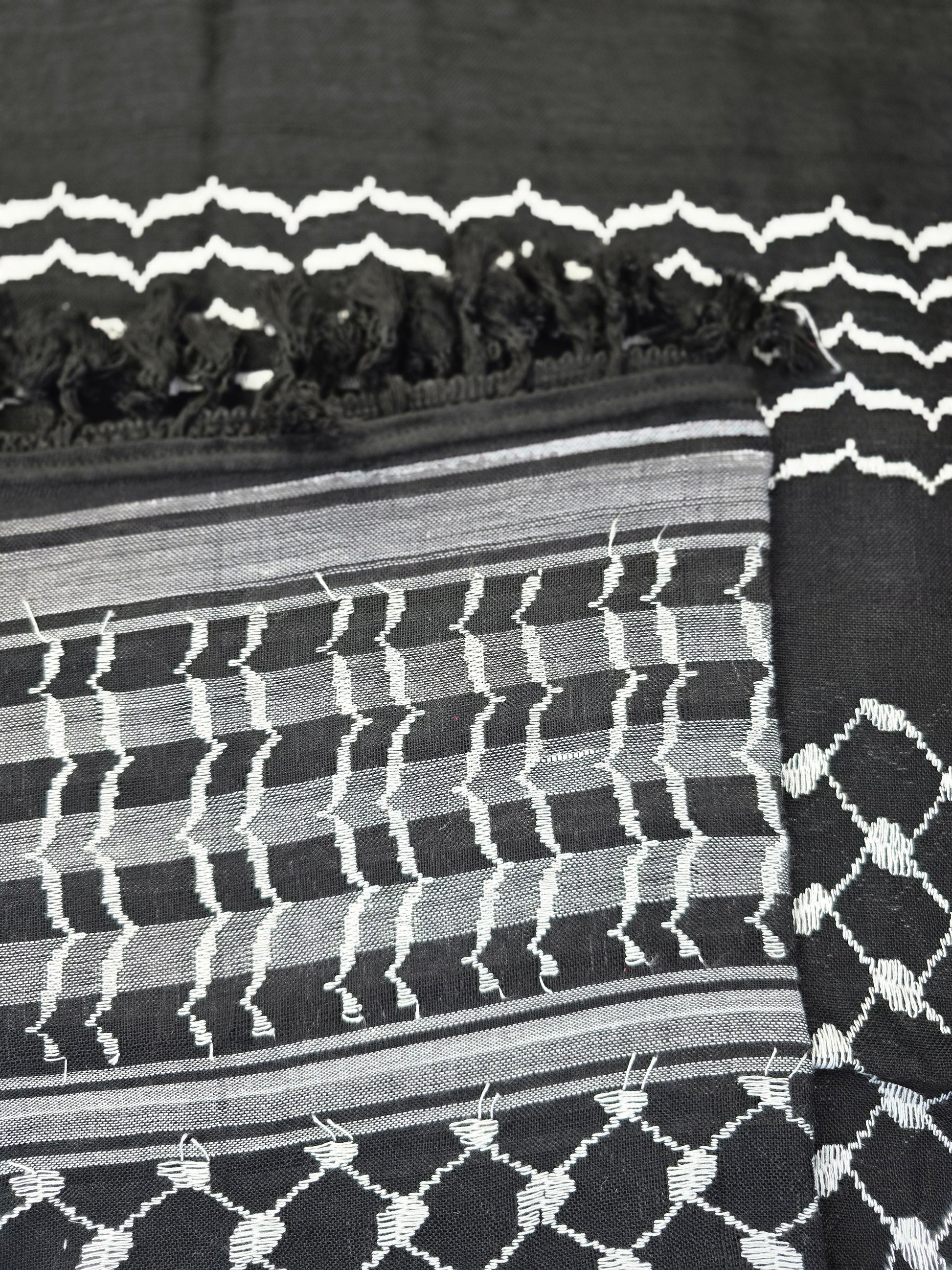 keffiyeh black strips rajaeen