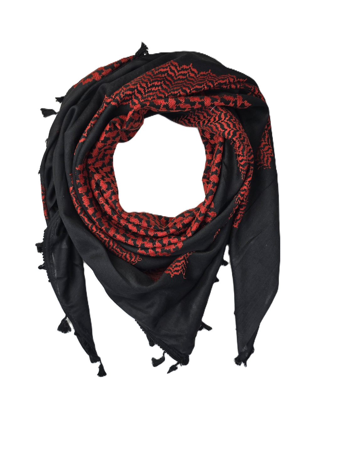 palestanian red and black keffiyeh scarf rajaeen