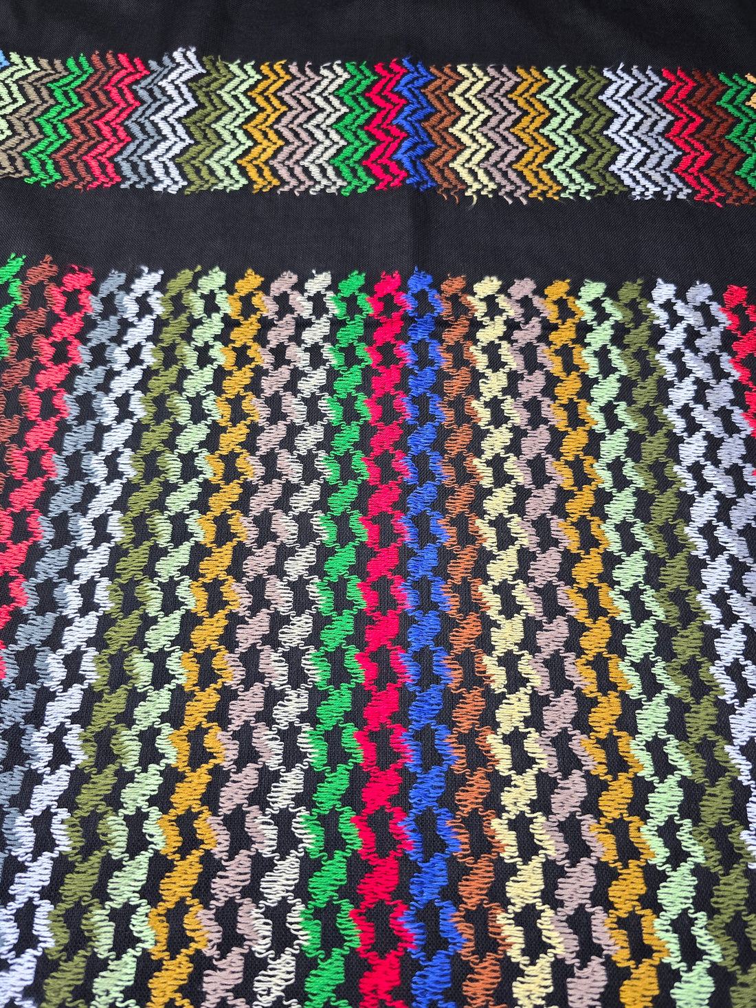 colorful keffiyeh red on black base rajaeen