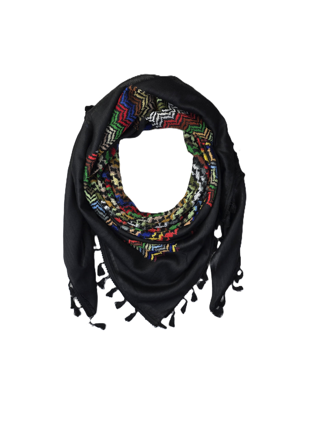 colorful keffiyeh red on black base rajaeen