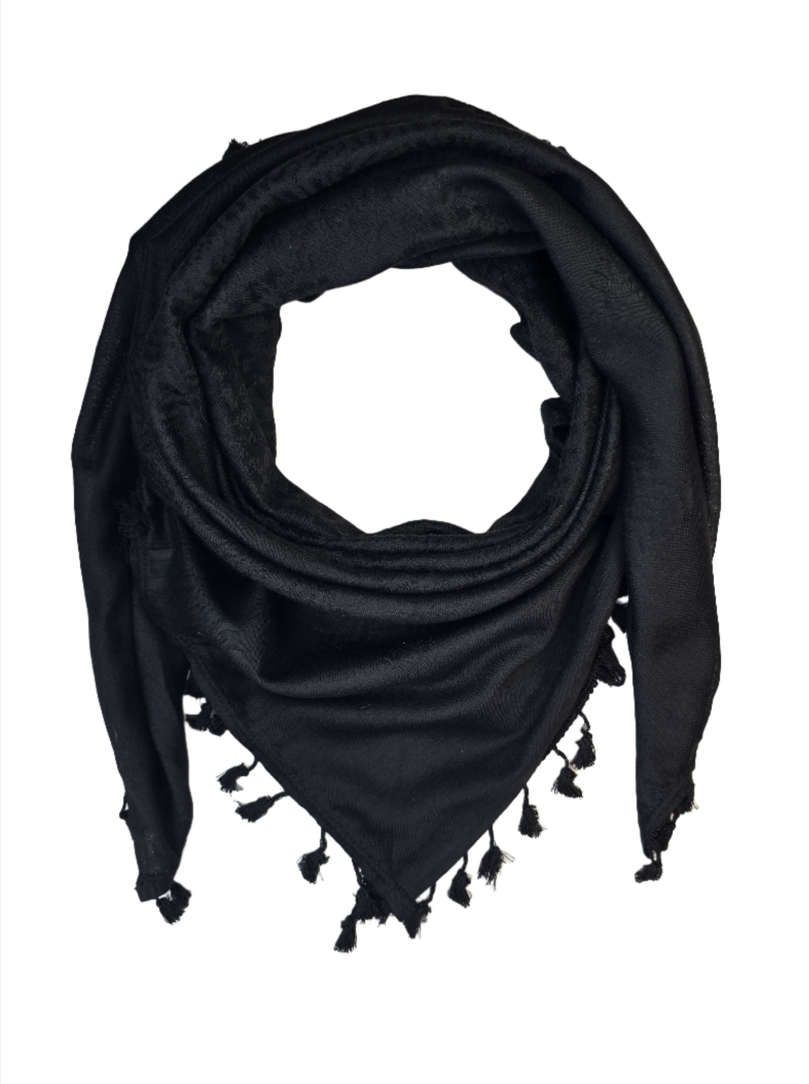 Black Keffiyeh Scarf Made in Palestine Rajaeen