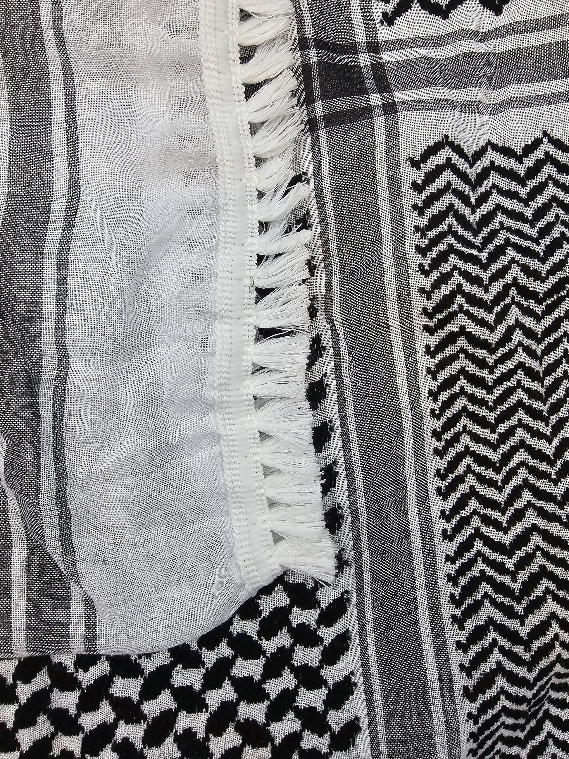 syrian black and white shemagh rajaeen