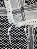 syrian black and white keffiyeh rajaeen