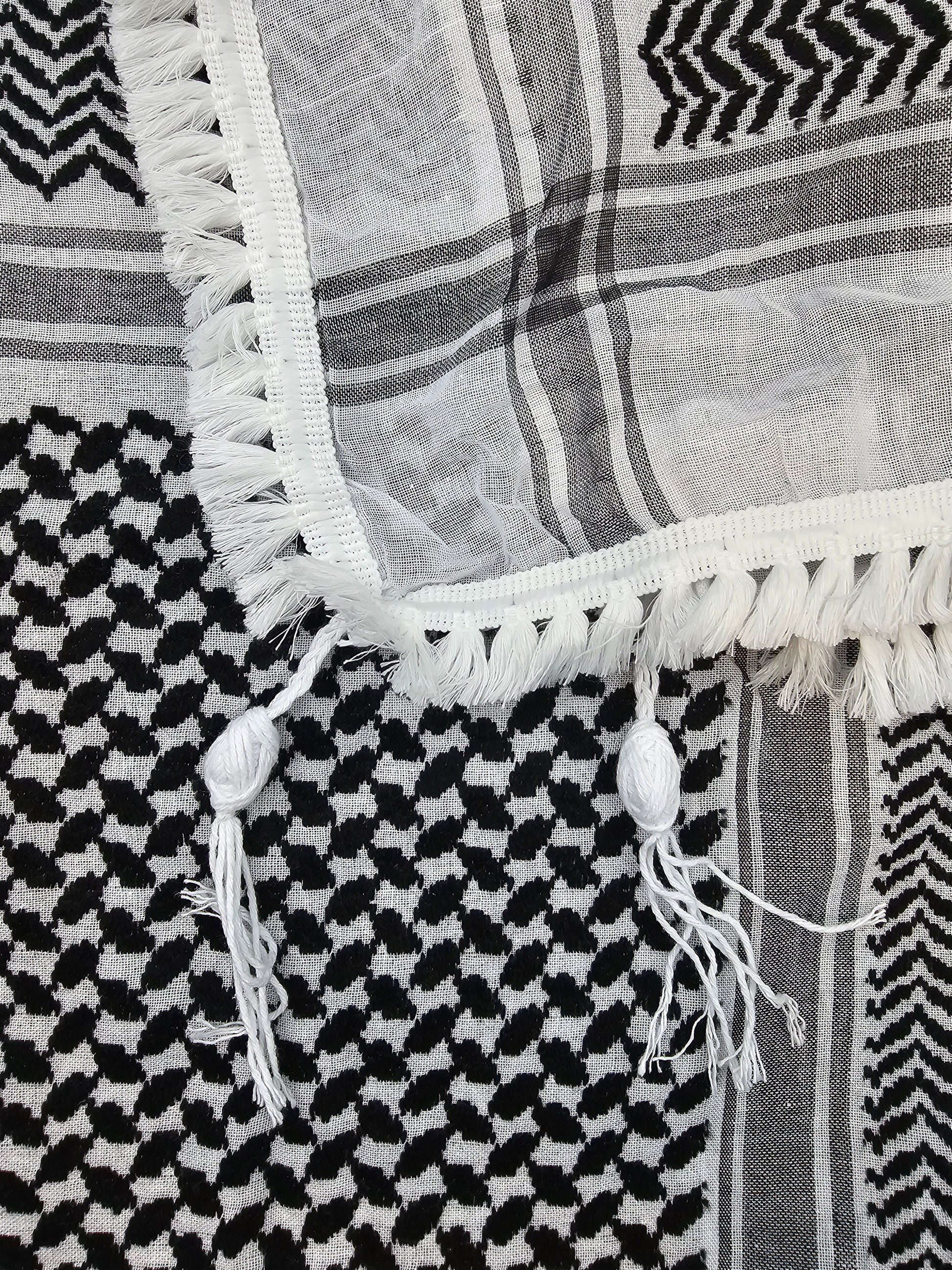 syrian black and white keffiyeh rajaeen