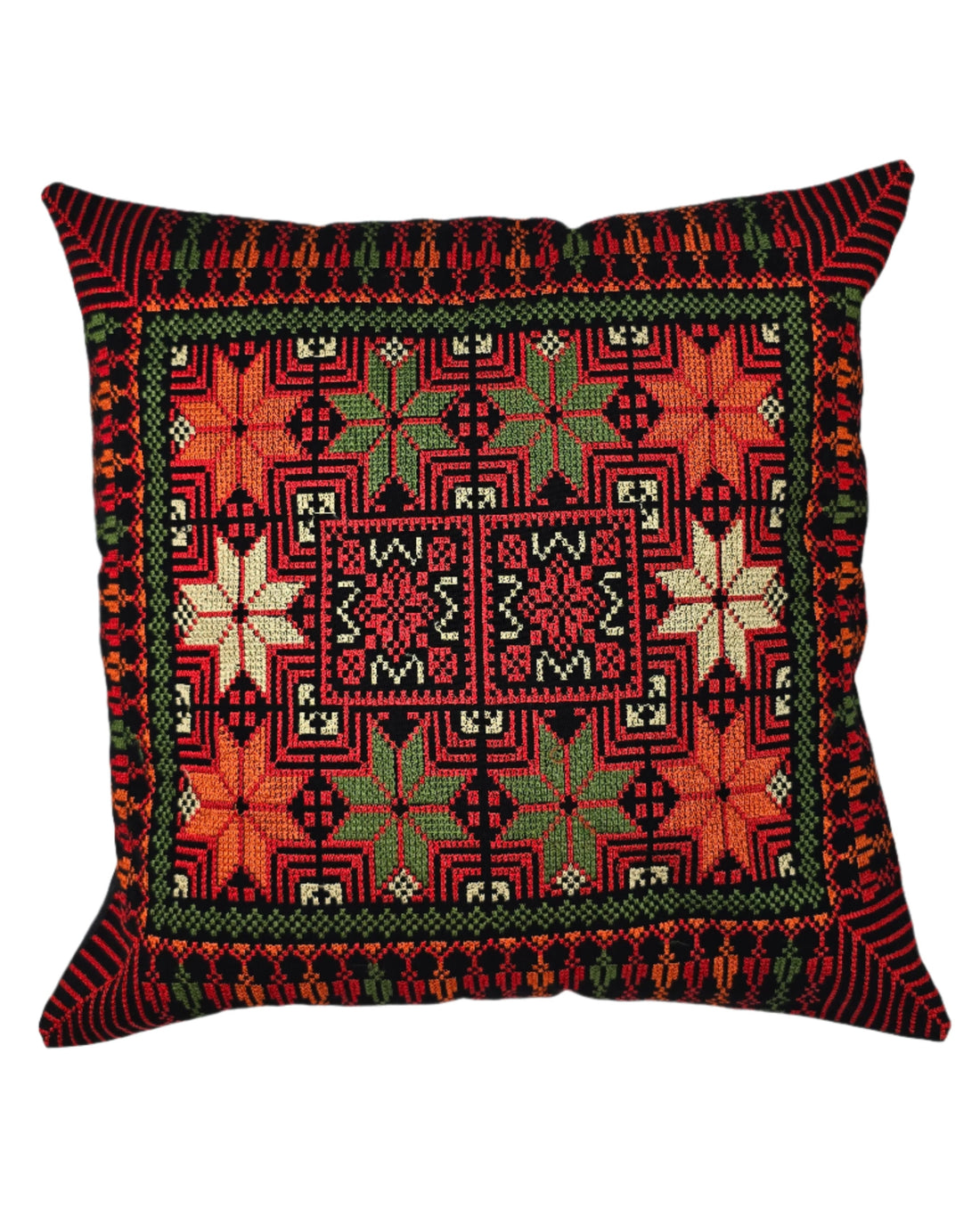 embroidered black and red pillow covers set rajaeen
