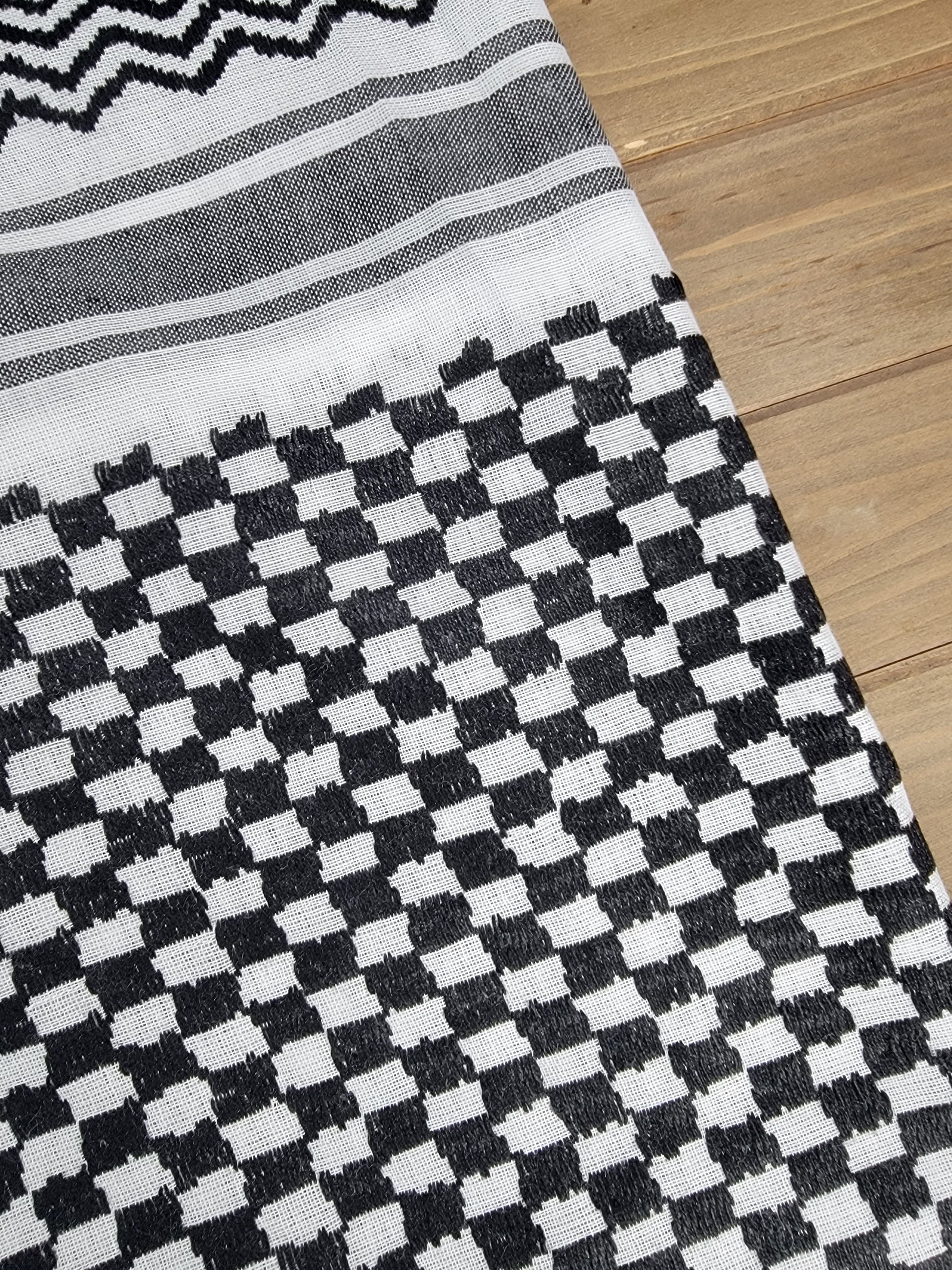 black and white shemagh rajaeen