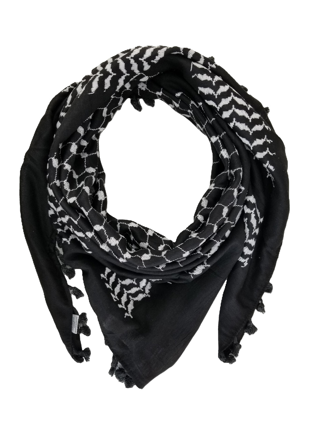 Black Shemagh Keffiyeh - Made in Palestine