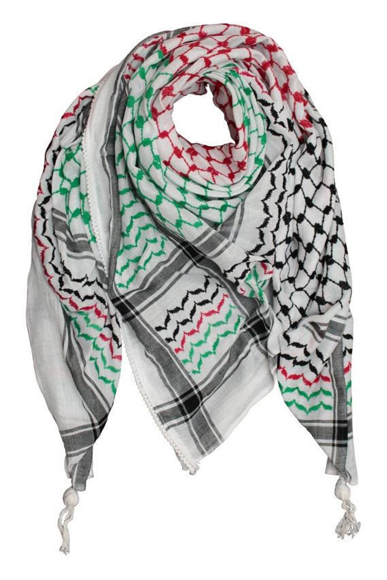 Palestinian Flag Keffiyeh Scarf Rajaeen - Main Image