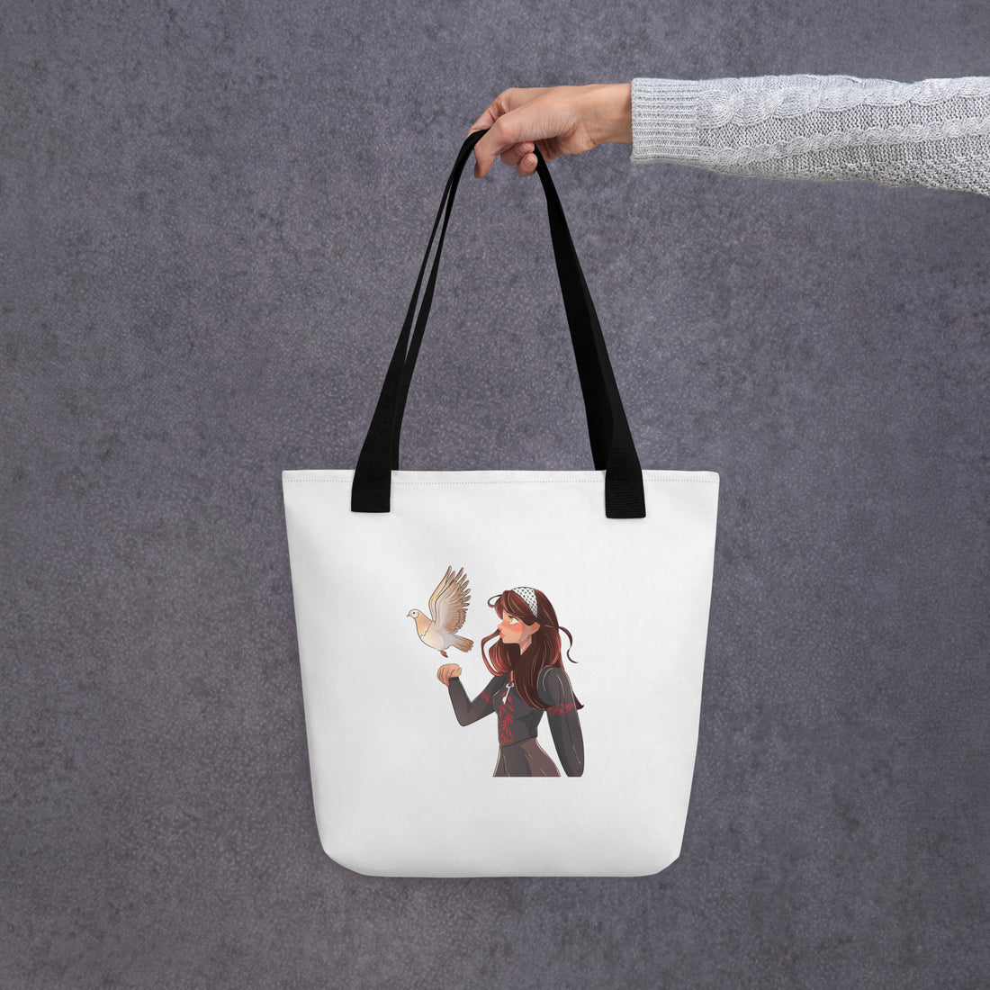 palestinian designer canvas tote bag black color handle rajaeen