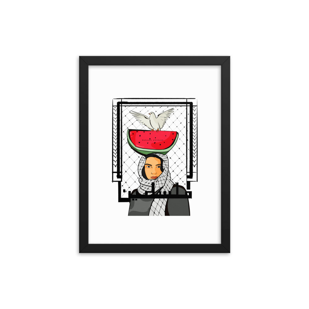 palestinian artwork poster with frame rajaeen