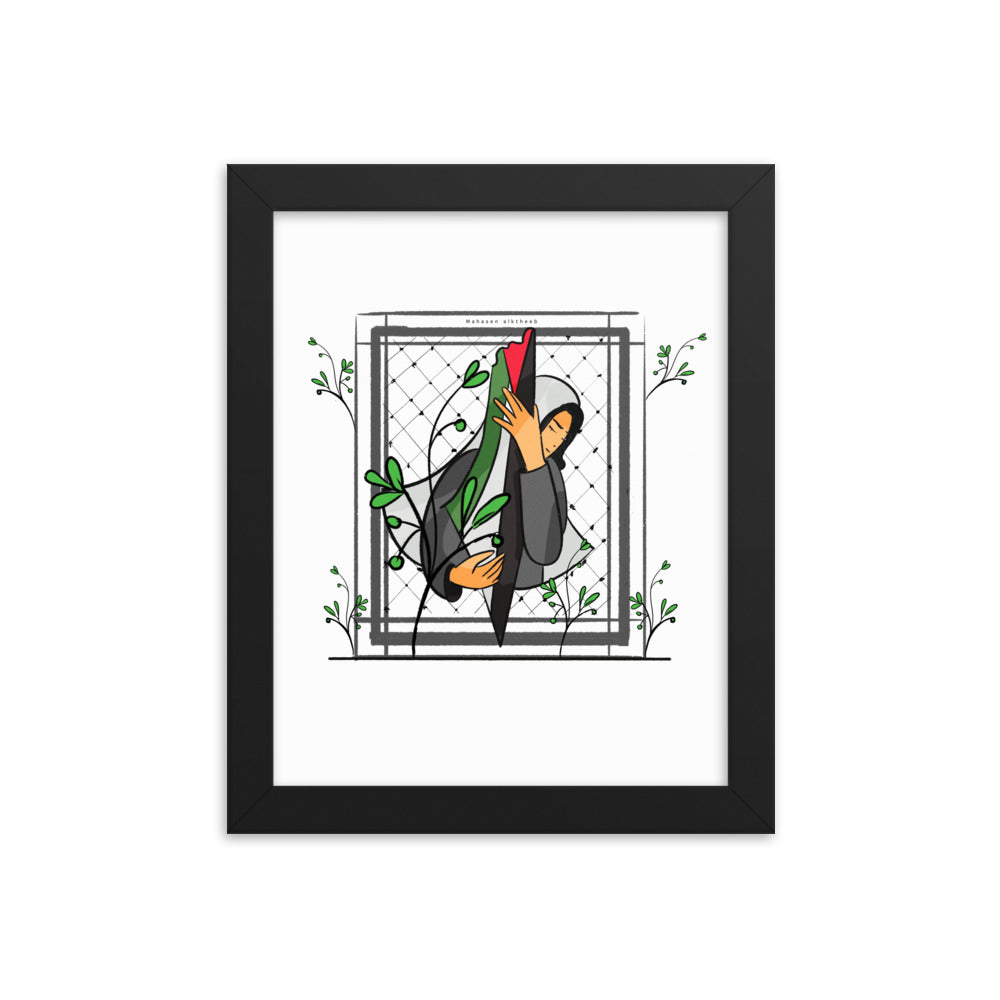 palestinie flag design framed poster artwork rajaeen