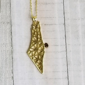 palestine map necklace rajaeen