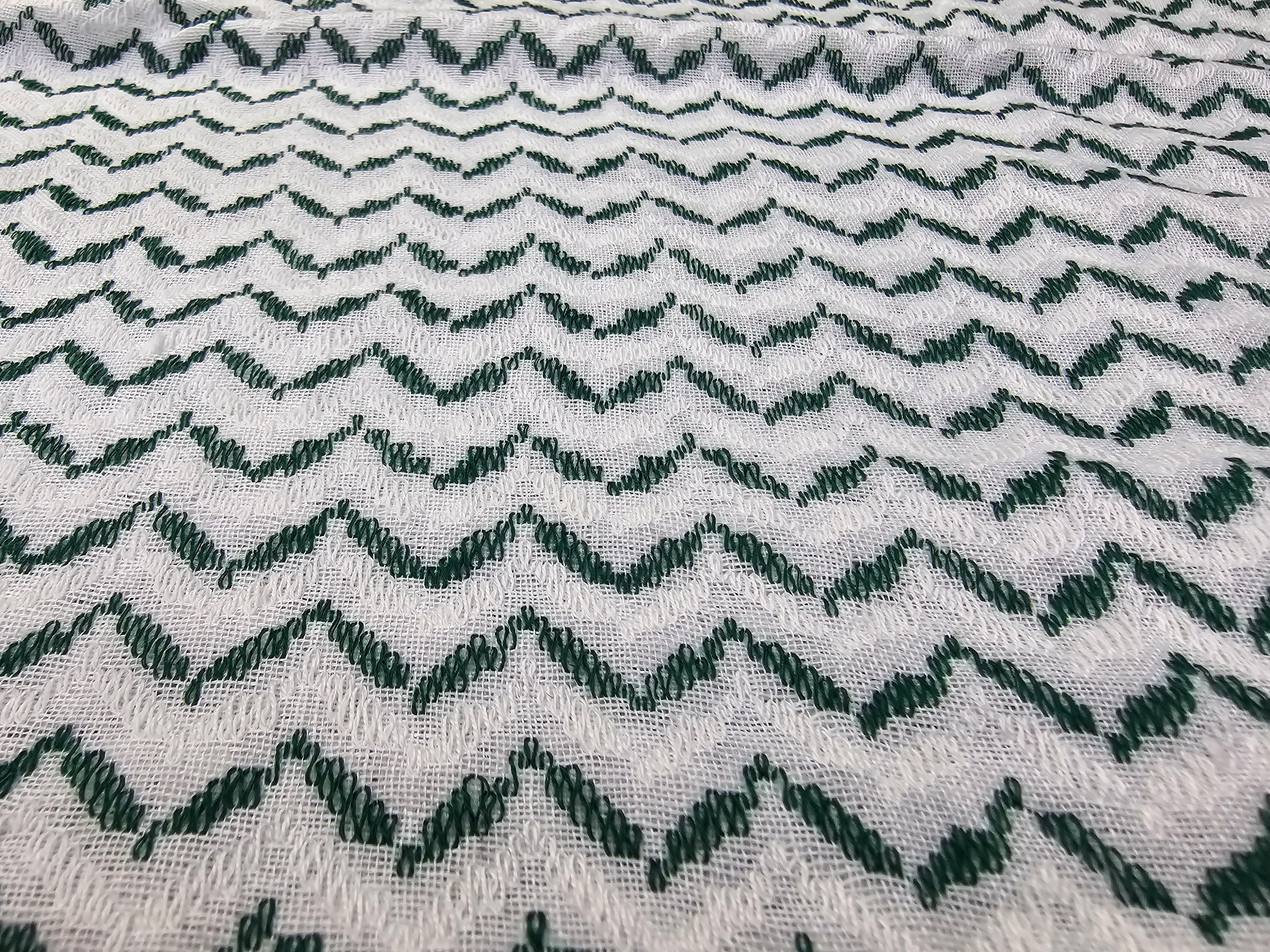green and white scarf rajaeen