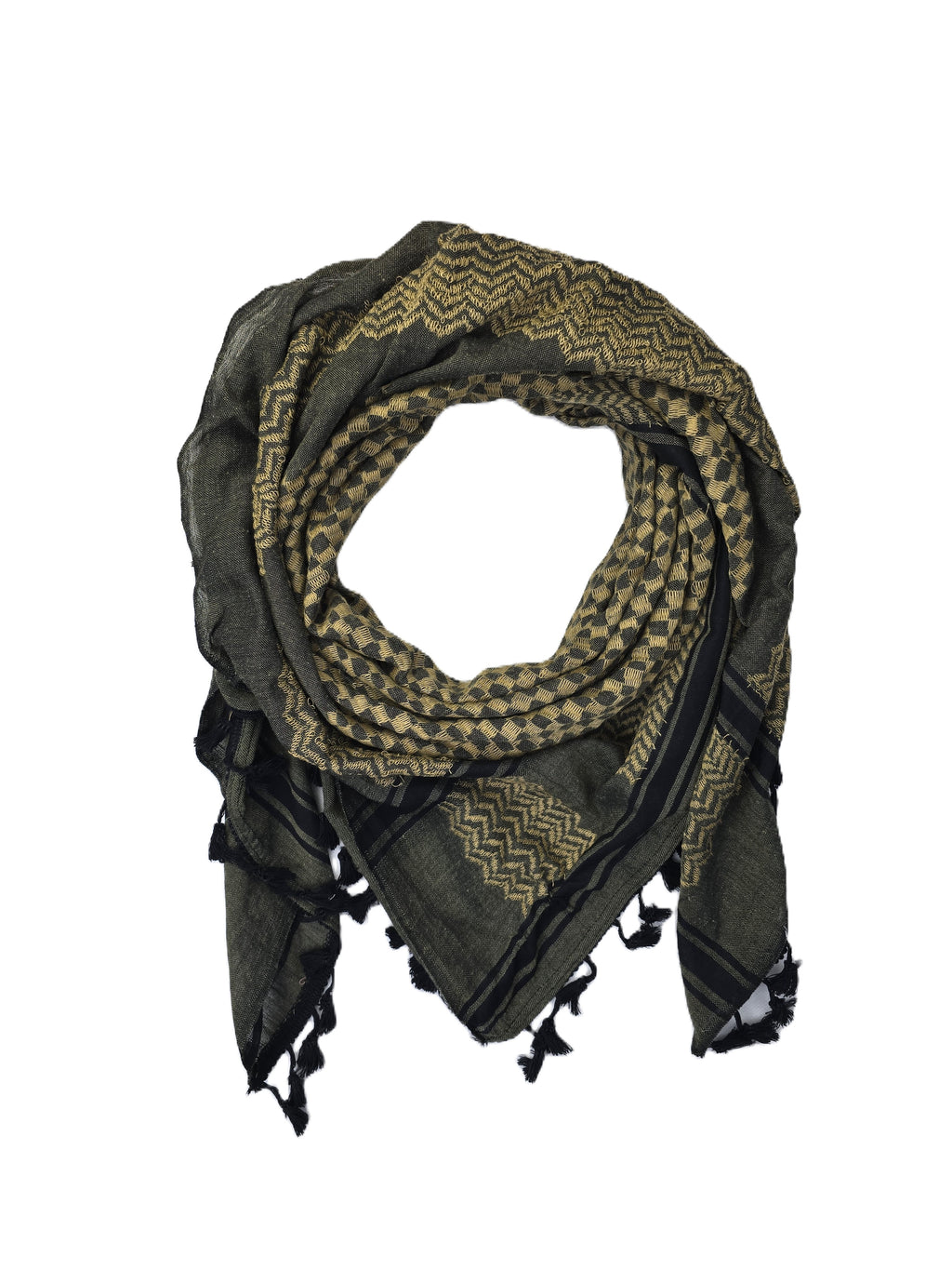Keffiyeh Scarf Made in Palestine -  Olive and Gold