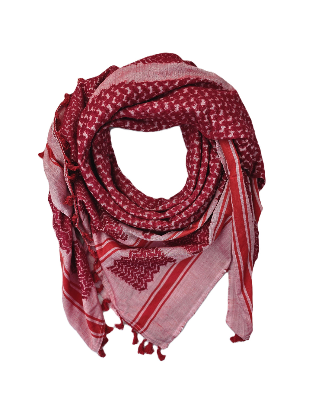 Keffiyeh Scarf Made in Palestine - Red and Pink