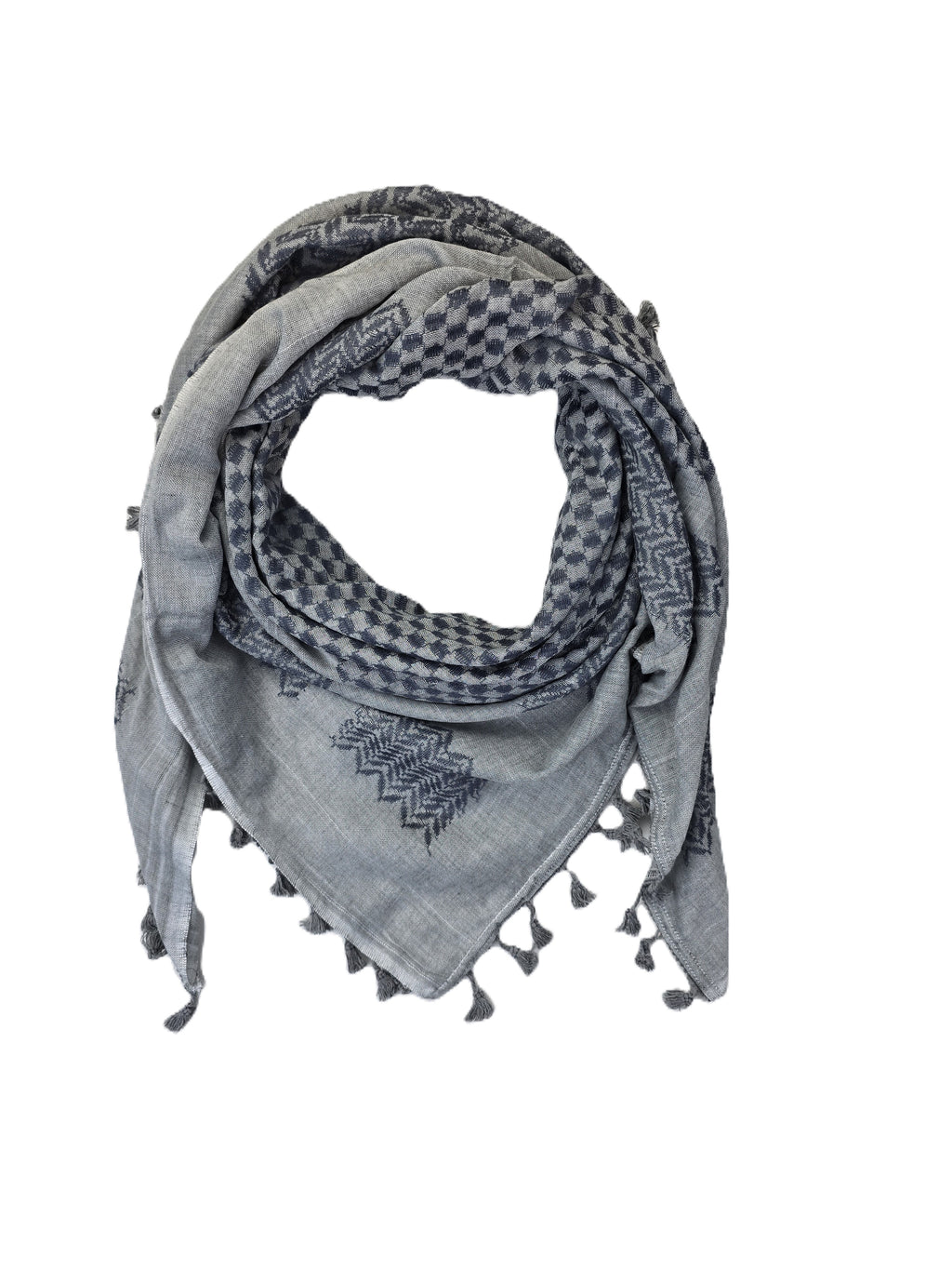 Keffiyeh Shemagh Scarf Made in Palestine - Gray and Black