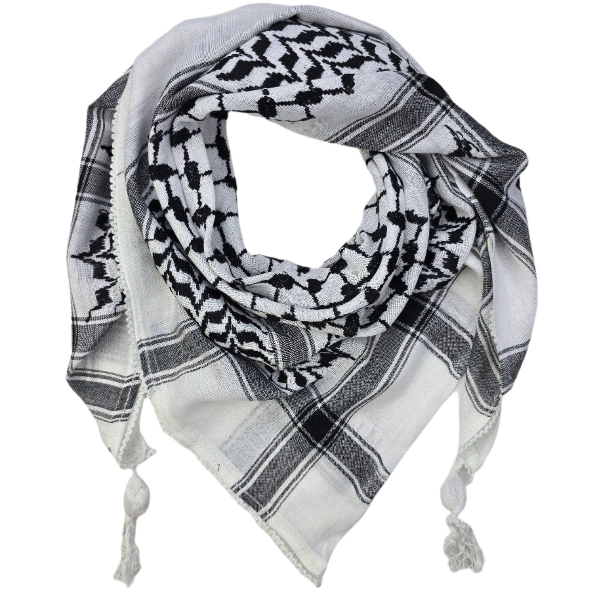 Kids - Palestine Black and White Kids Keffiyeh Scarf