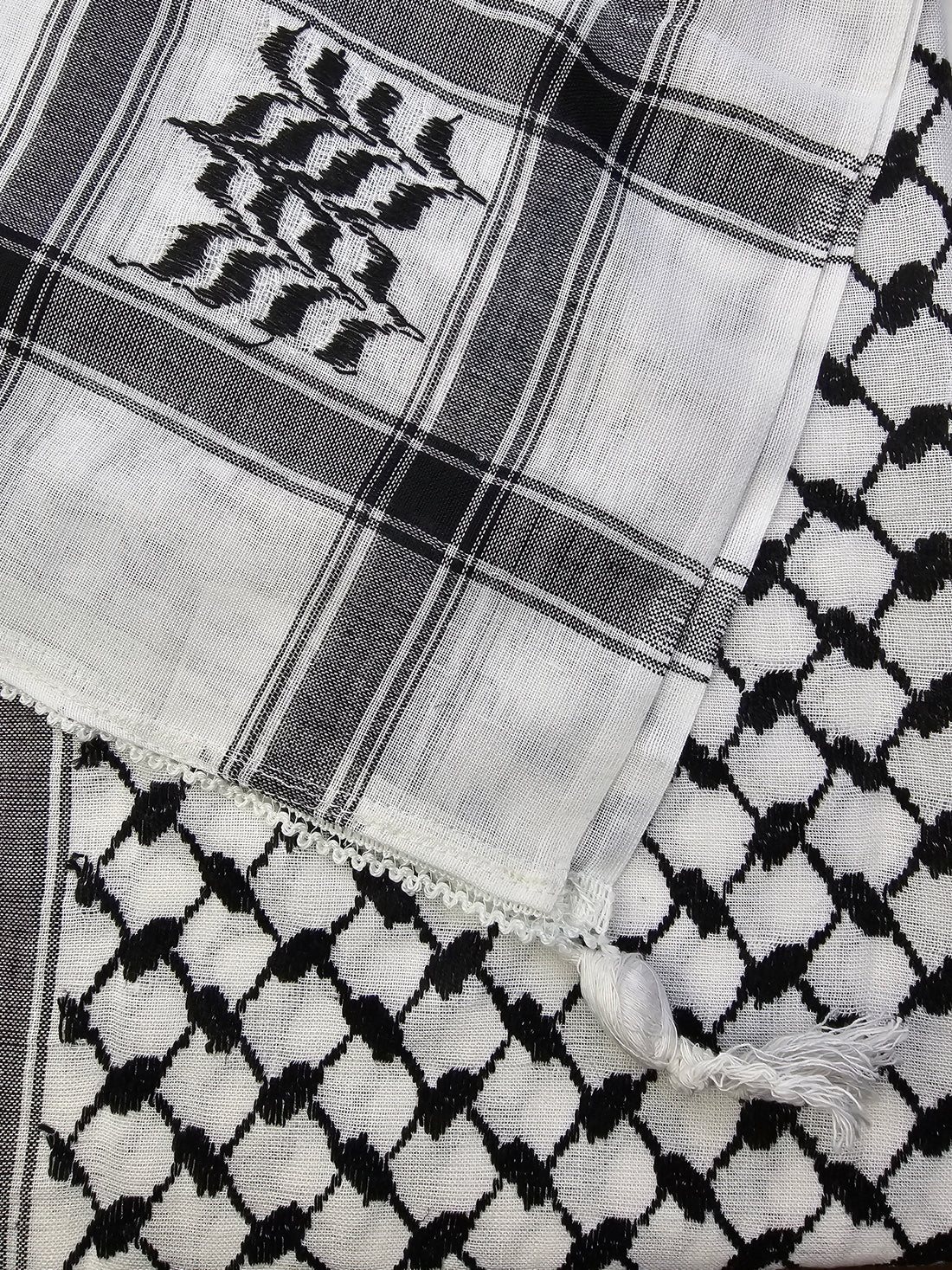 Kids - Palestine Black and White Kids Keffiyeh Scarf