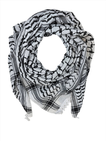 Black and White Keffiyeh - Made in Nablus, Palestine