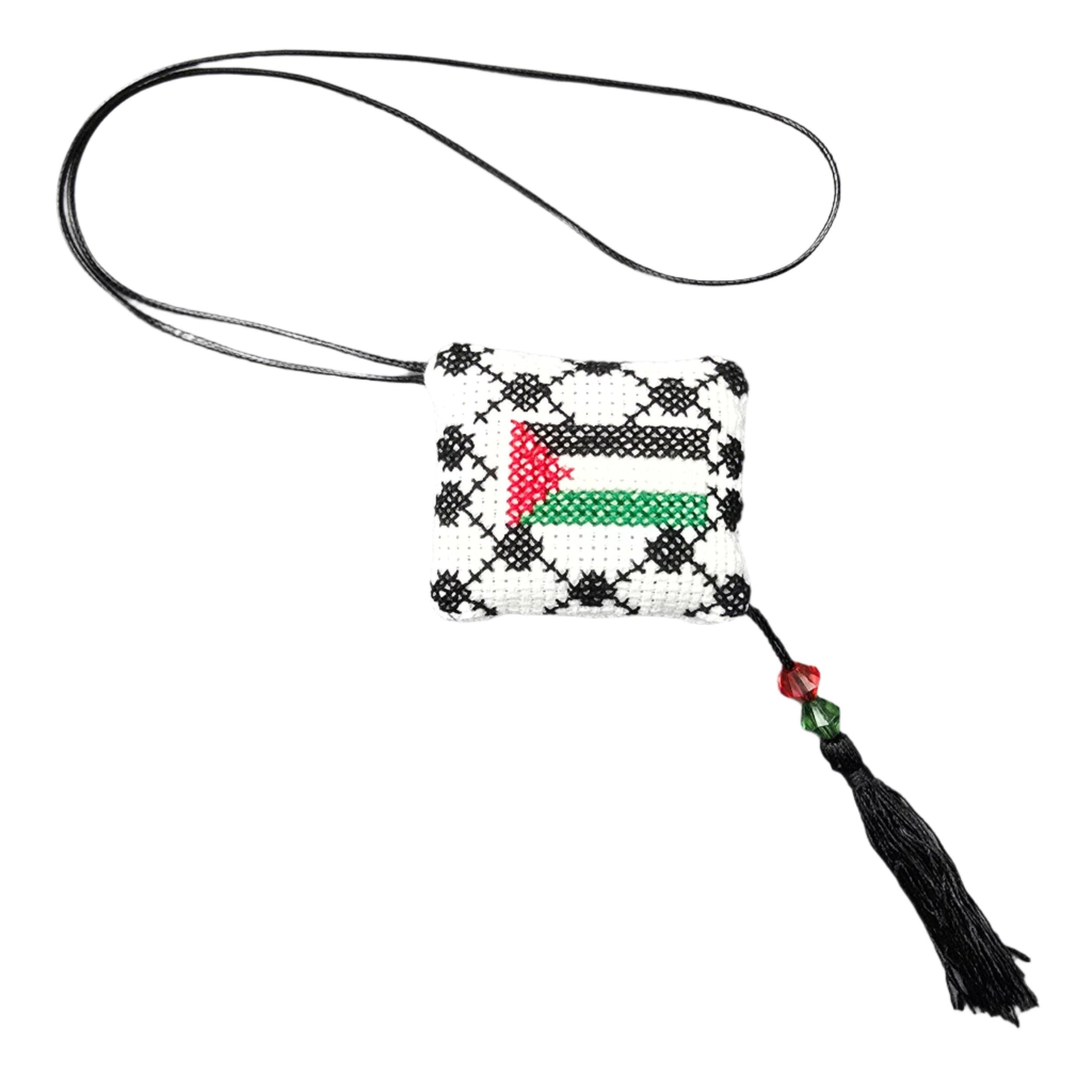 Handmade Embroidered Palestine Flag Keychain – A Symbol of Solidarity