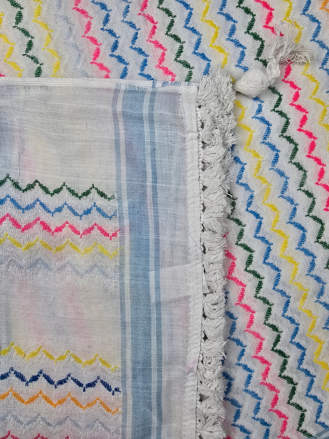 Colorful Blue Keffiyeh Made in Palestine