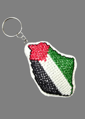 Handmade Embroidered Keychain - Palestine Map