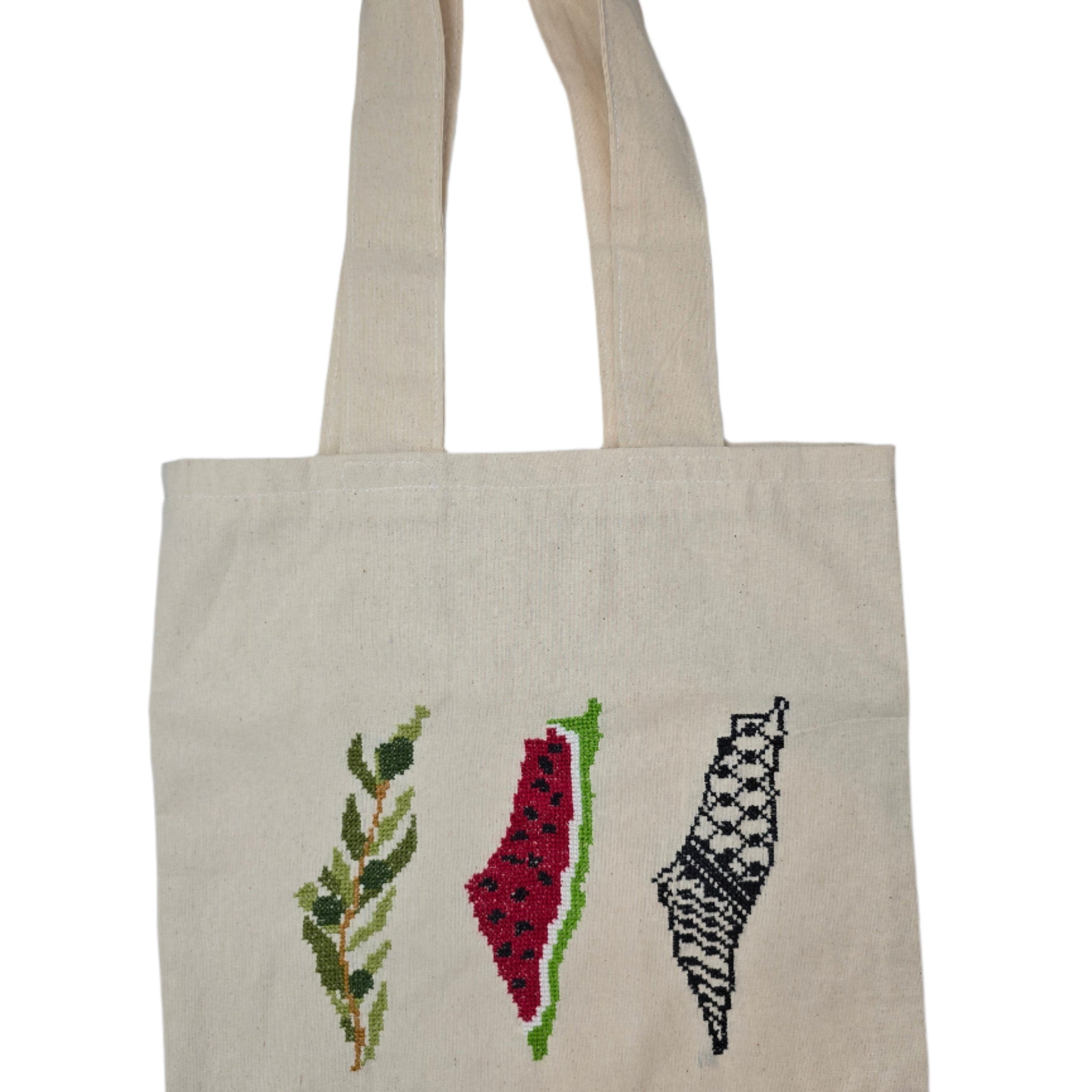 Handmade Embroidered Tote Bag - Palestine Map