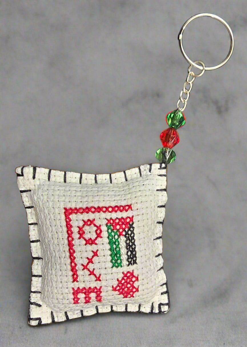 Handmade Embroidered Palestine Flag Keychain – I Love Palestine