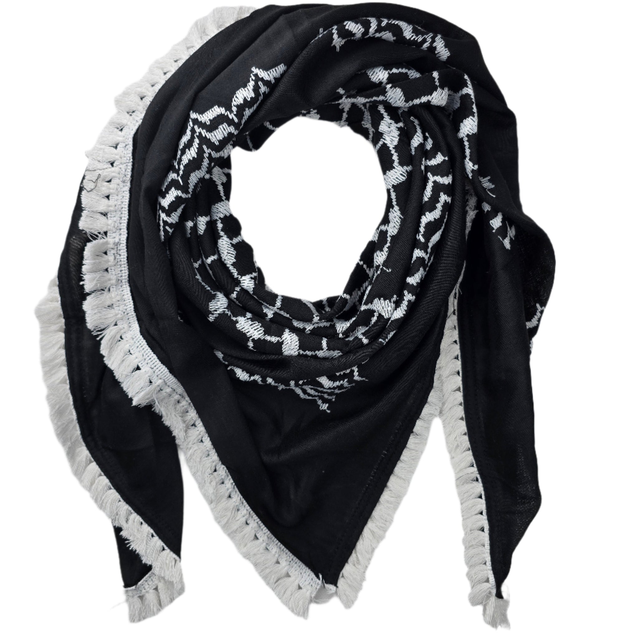 Black Shemagh Keffiyeh - Made in Palestine