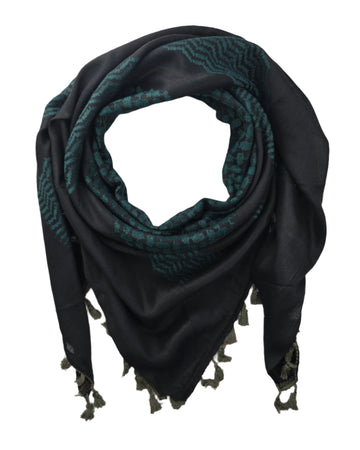 Shemagh Keffiyeh Scarf - Made in Palestine - Black and Dark Green