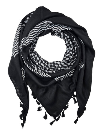 Black Shemagh Keffiyeh Narrow - Made in Palestine
