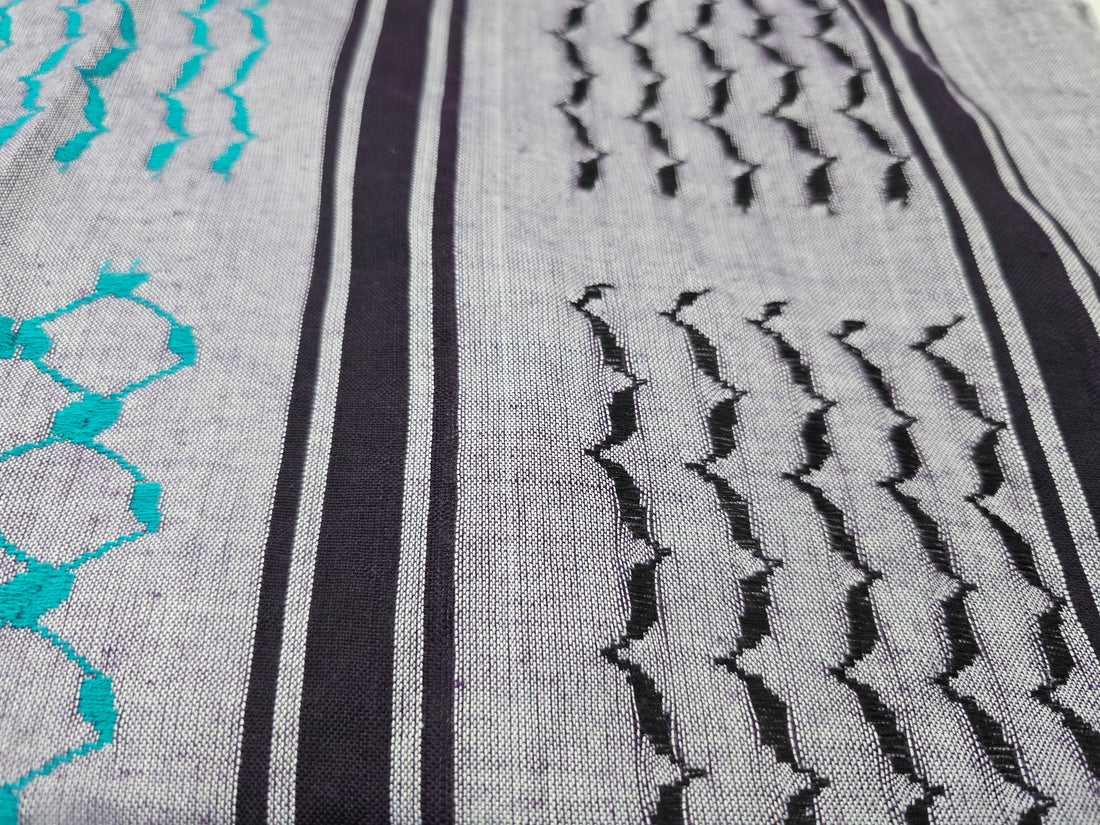 Purple and Turquoise Keffiyeh Scarf - Made in Palestine