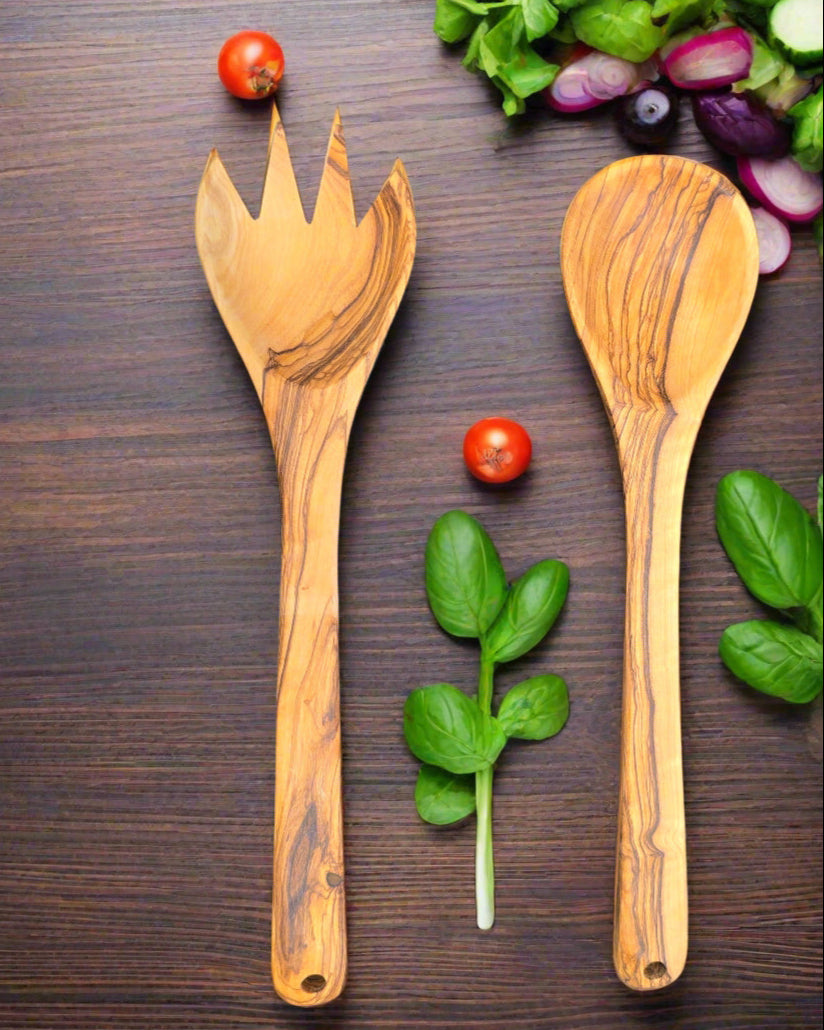 Olive Wood Cooking Spoon Set – Handmade in Bethlehem, Palestine