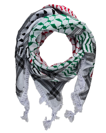 Made in Syria - Keffiyeh Shemagh - Palestine Flag Color
