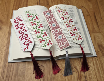 Handmade Embroidered Bookmark - Heba Obied - Floral & Geometric Collection