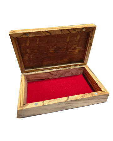 Olive Wood Jewelry Box – Handmade in Bethlehem, Palestine