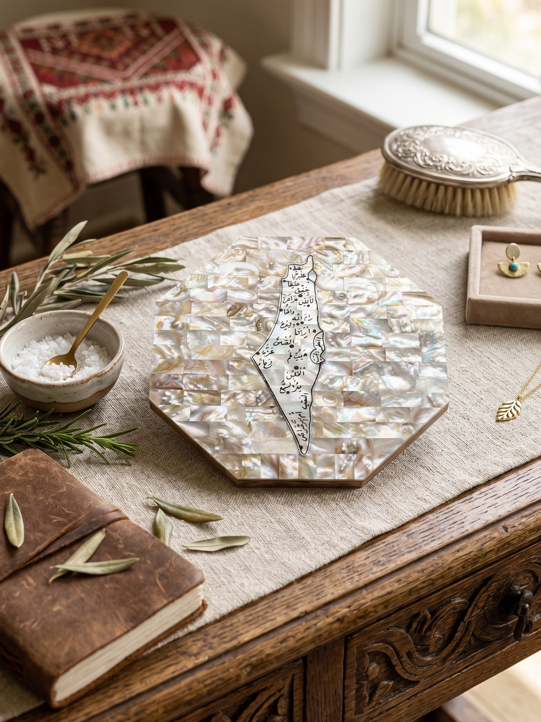 Palestine Map - Made from Seashells