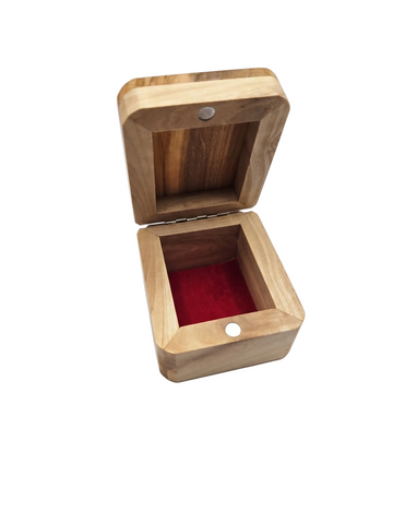 Olive Wood Jewelry Box – Ring Box Handmade in Bethlehem, Palestine