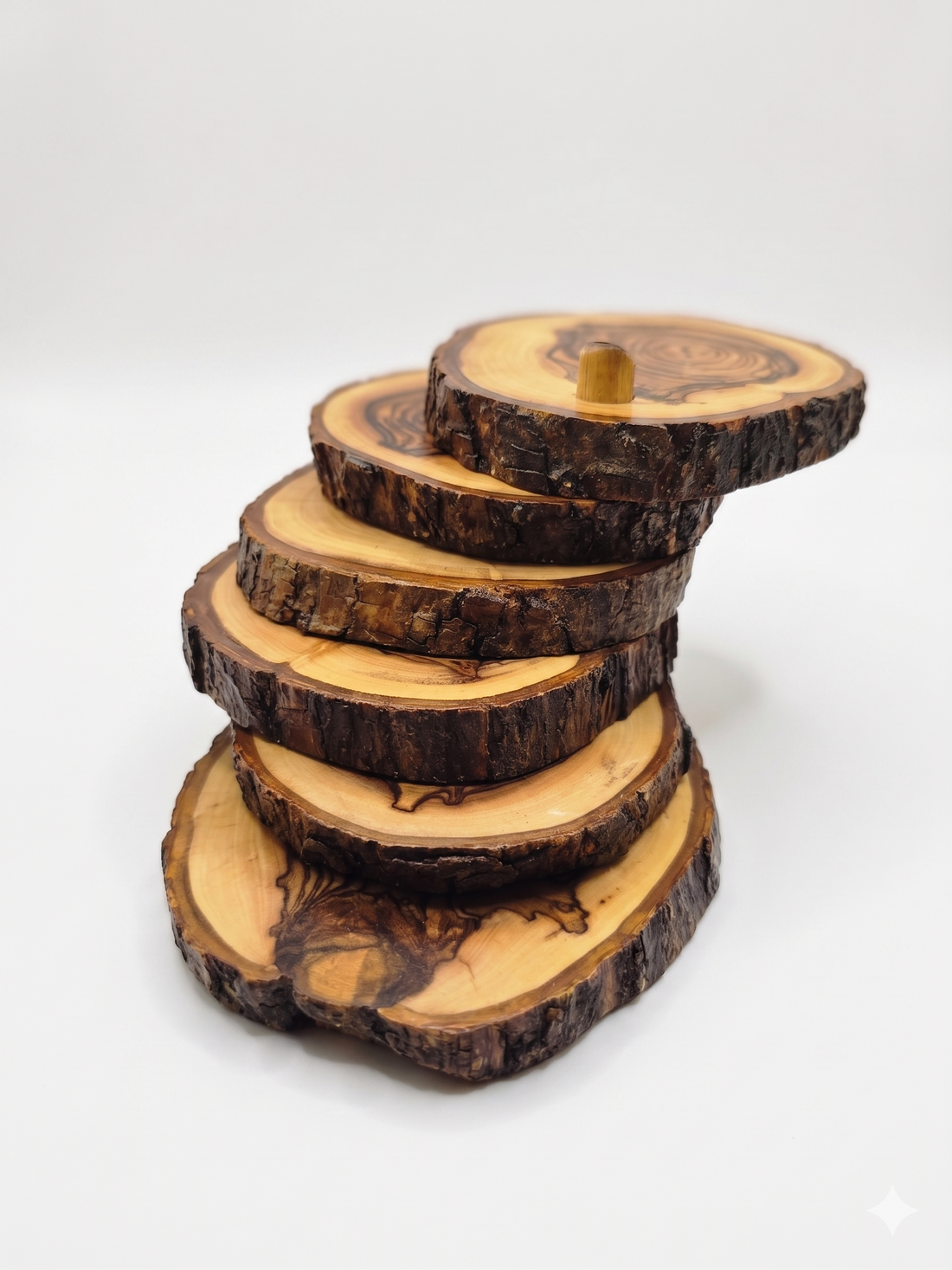 Olive Wood Coaster Set