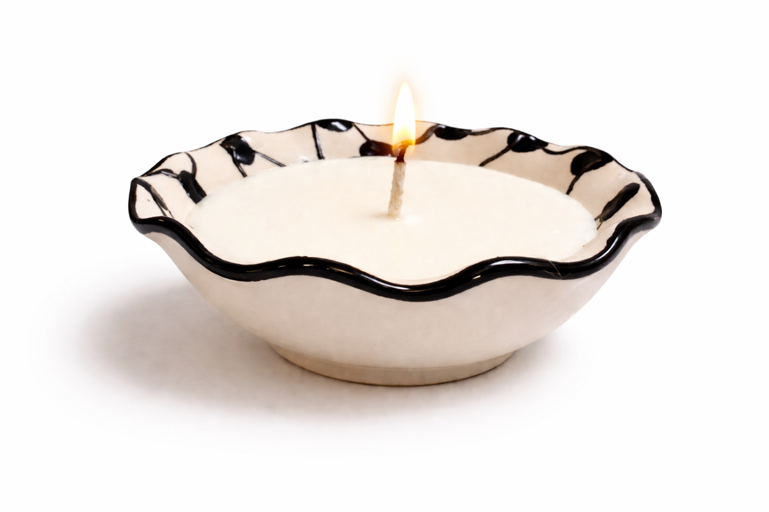Candle in Keffiyeh Bowl — Handmade in Nablus, Palestine
