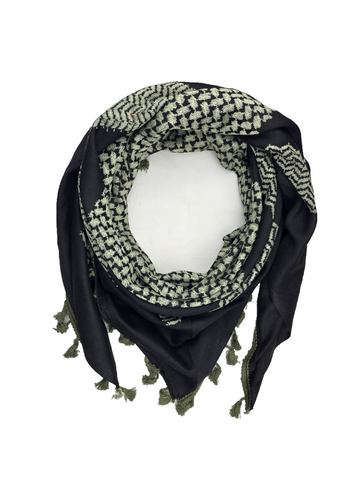Shemagh Keffiyeh Scarf - Made in Palestine - Black and Glod