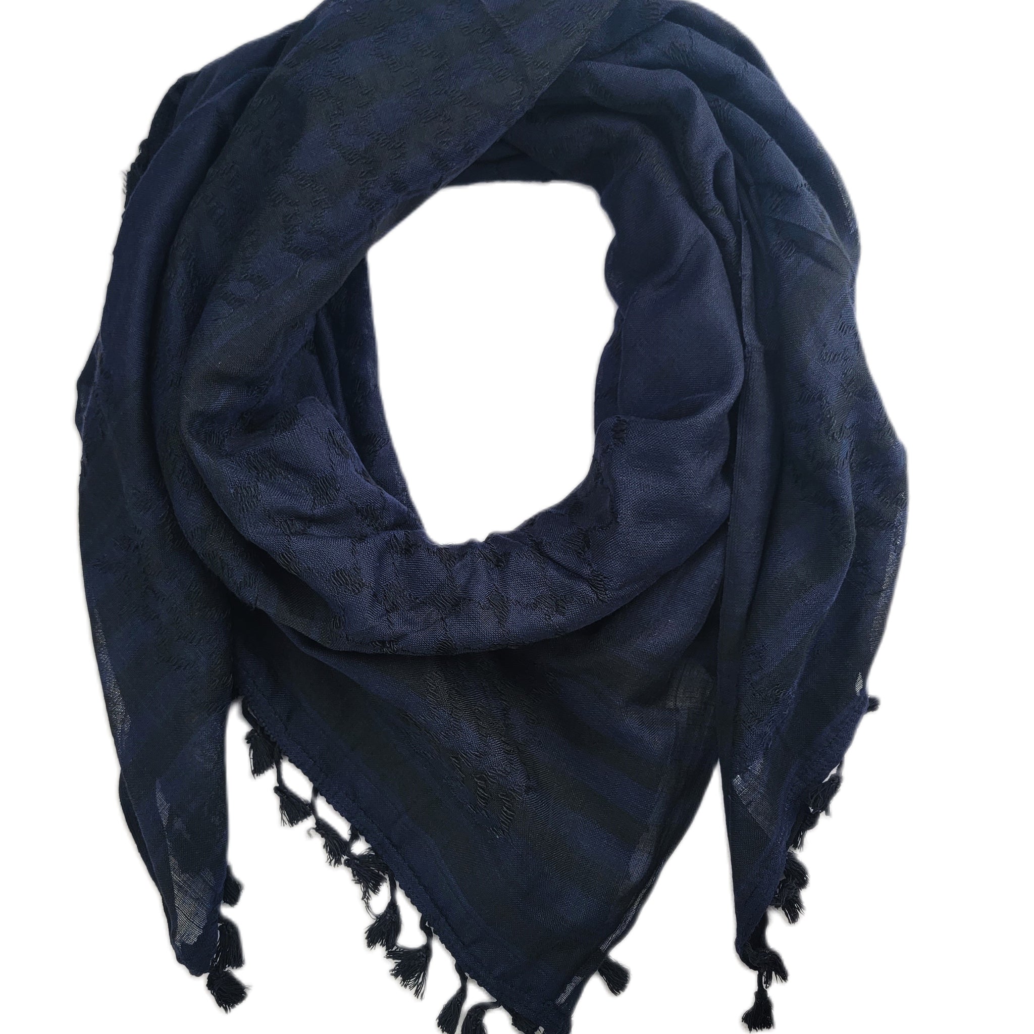 dark navy palestinian keffiyeh scarf rajaeen