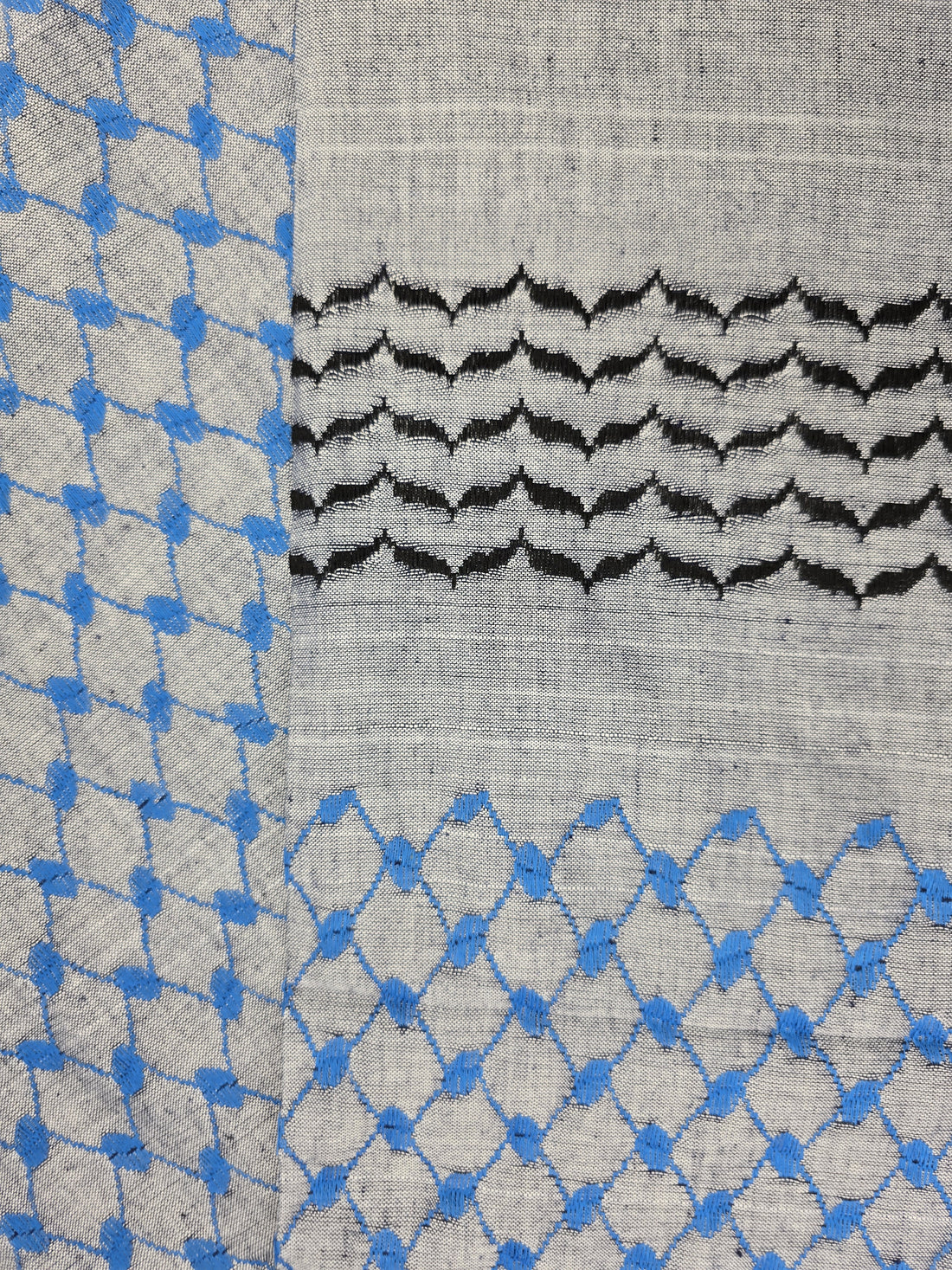 Keffiyeh Shemagh Scarf - Gray and Blue