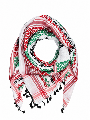 Palestine Flag Color Shemagh Keffiyeh Scarf - Made in Palestine