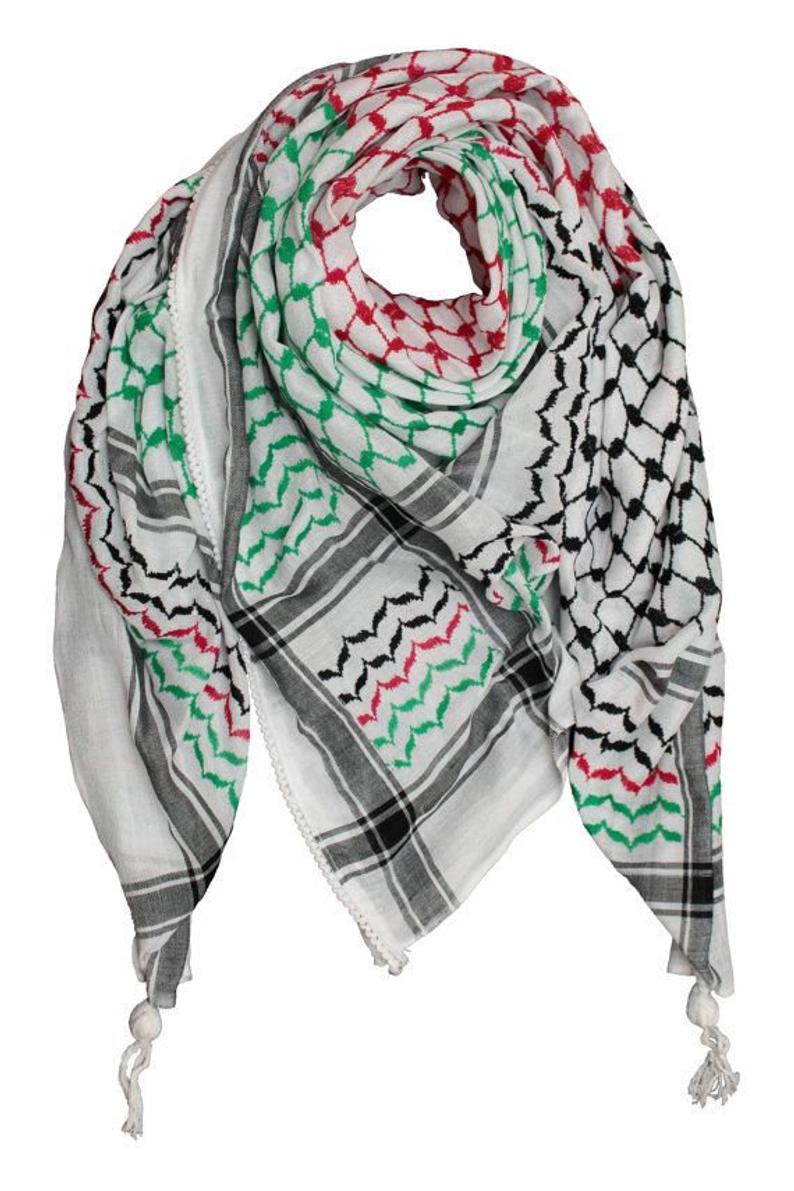 Palestinian Flag Keffiyeh Scarf –