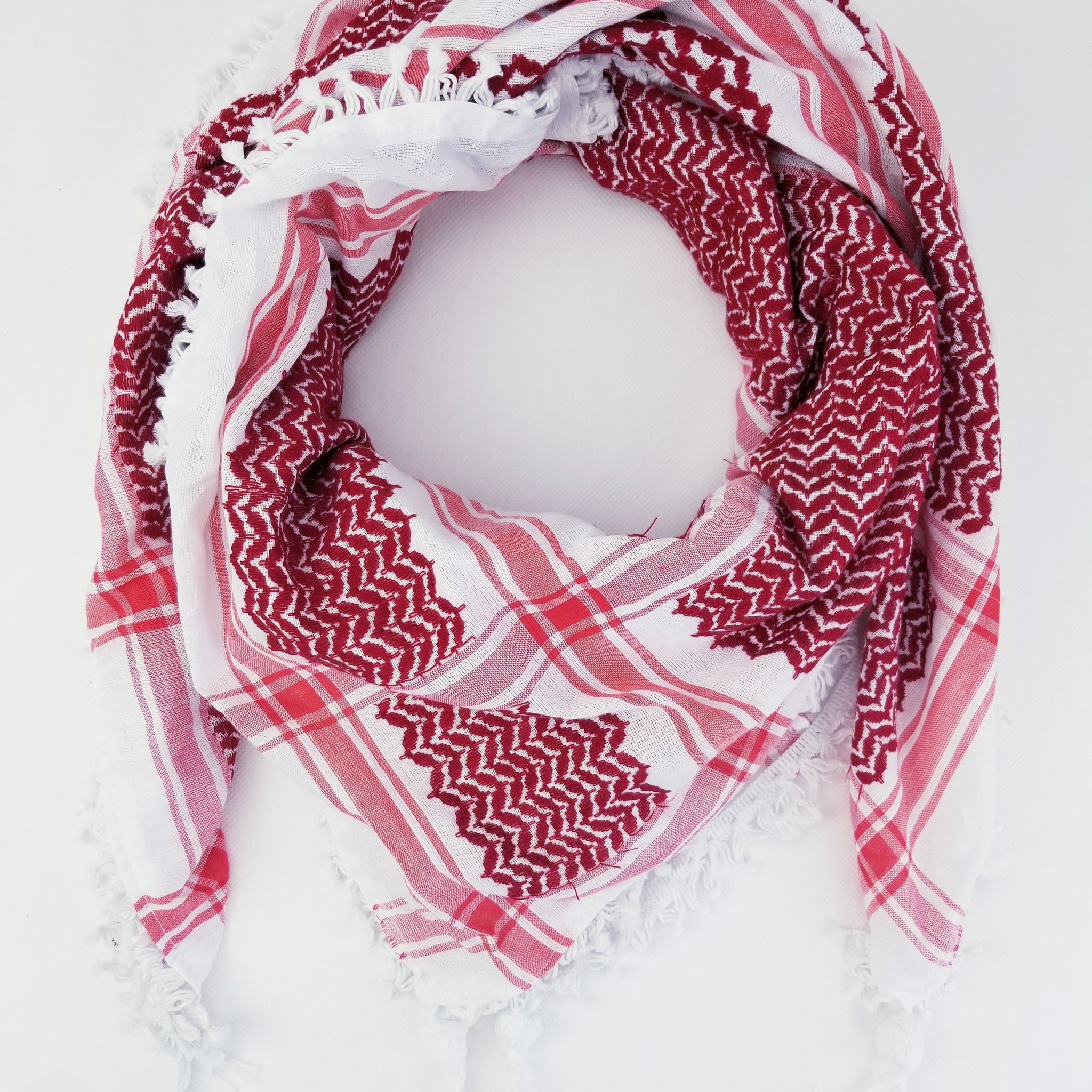 red and white keffiyeh rajaeen