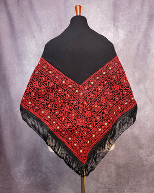 palestinian embroidered (tatreez) shawl rajaeen